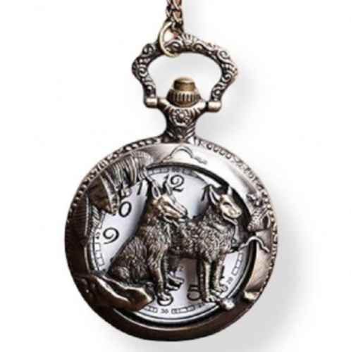 Reloj Bolsillo Leontina Danza Con Lobos AK86