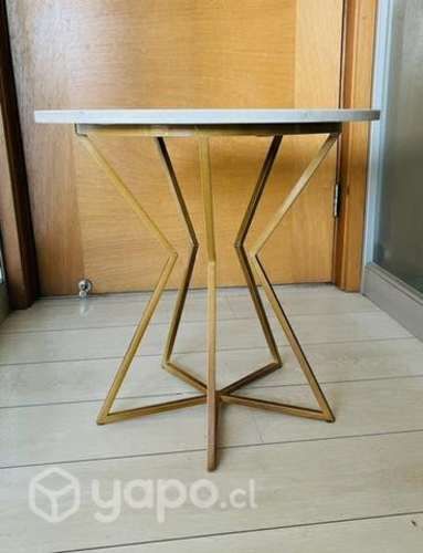 Mesa centro mármol patas dorada