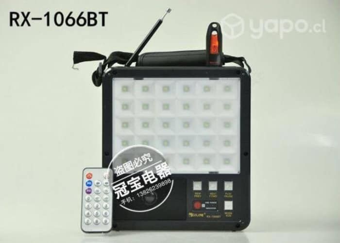 Radio FM Usb Bt Con Panel Led de Emergencia Solar