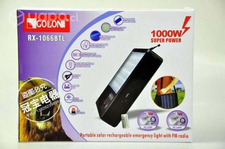 Radio FM Usb Bt Con Panel Led de Emergencia Solar