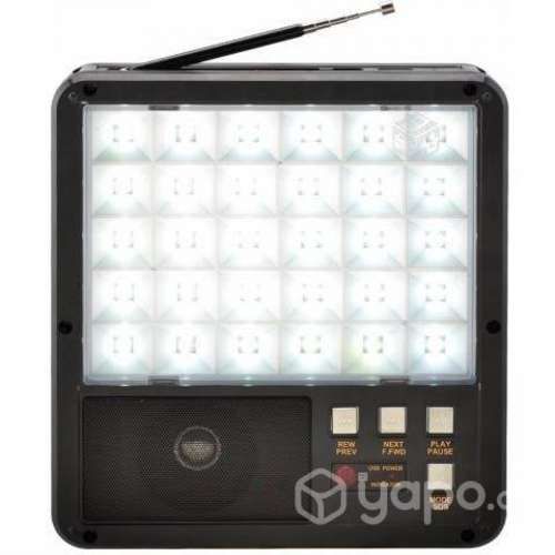 Radio FM Usb Bt Con Panel Led de Emergencia Solar