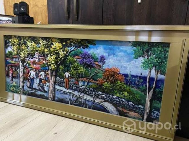 Cuadro pintado a mano con alto relieve