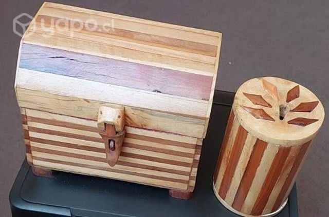 Cofre artesanal y alcancia