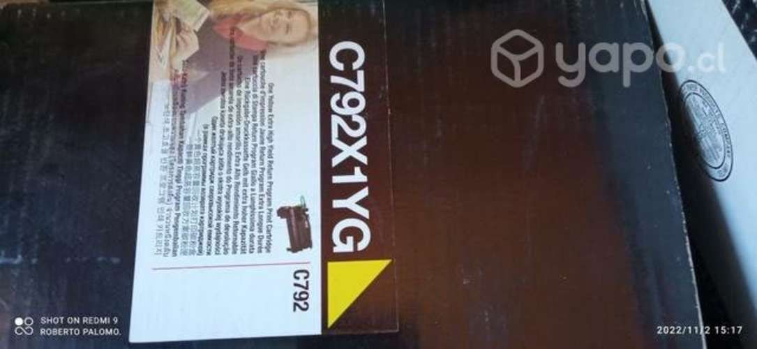 Toner lexmark c792x1yg yellow original de alta