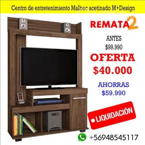 Centro de entretenimiento Malbec acetinado M+Desig