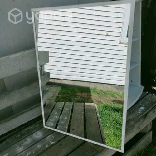 Espejo de 70x50 cm marcos de metal blanco