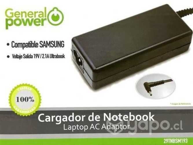 Cargador notebook compatible samsung 19v / 2.1a