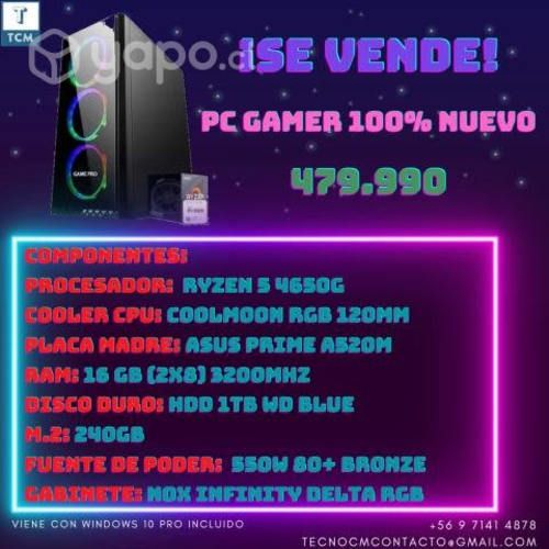 PC Gamer 100% Nuevo Ryzen 5 4650G PRO