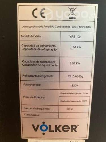 Aire acondicionado portatil volker yps-12h 12.000