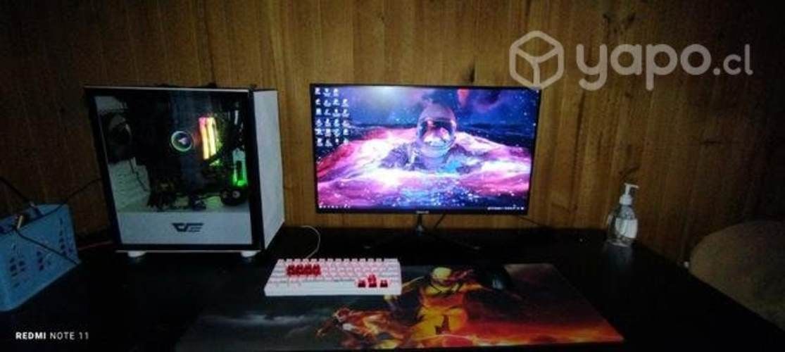 Pc gamer gama media sin gráfica + monitor redragon