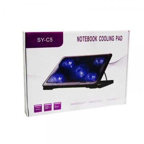 Base cooler para notebook 5 ventiladores luz y pue