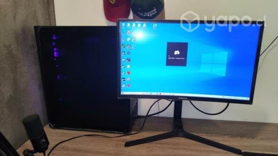 PC gamer + pantalla + silla + microfono