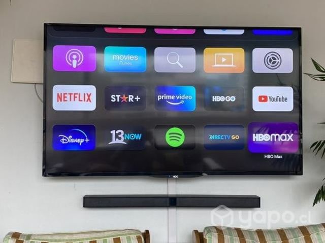 Tv Led AOC 58 + Apple TV + Barra de Sonido