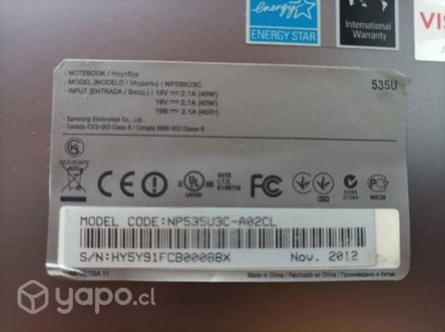 Teclado notebook Samsung serie5