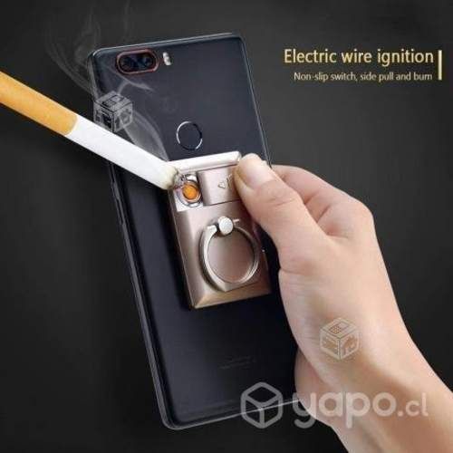 Soporte Celular Anillo Encendedor Recargable Usb