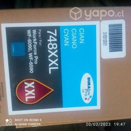 Tinta Epson 748xxl cyan original de alta