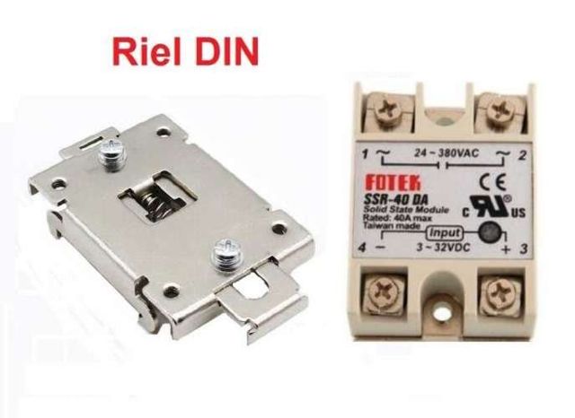 Soporte Rele Estado Solido Riel Din 35 Mm Con 2 To
