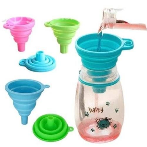 Embudo Plástico De Silicona Plegable Colores