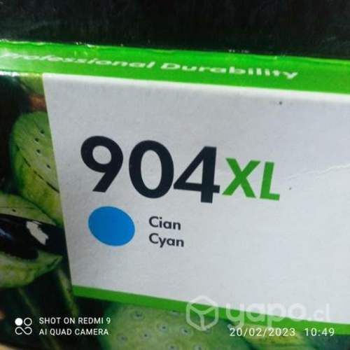 Tintas hp 904xl colores originales de alta