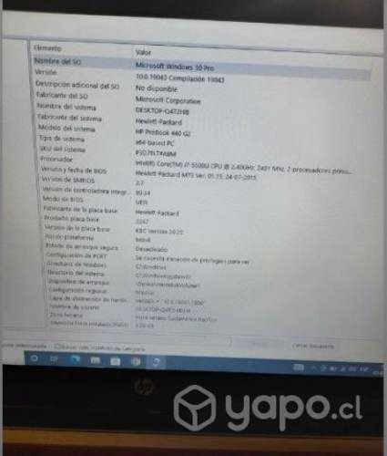 Notebook Hp i7 5ta generacion