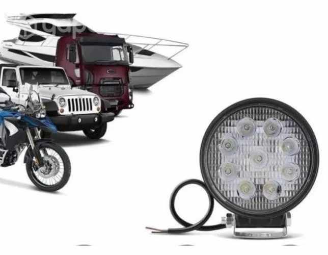 Foco Led Neblinero 27w Redondo 9 LED 12V 24V