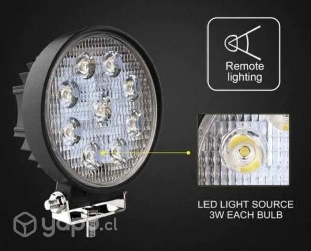 Foco Led Neblinero 27w Redondo 9 LED 12V 24V
