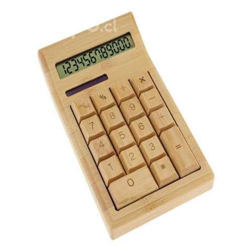 Calculadora Mesa Escritorio Bambú Con 12 Dígitos S