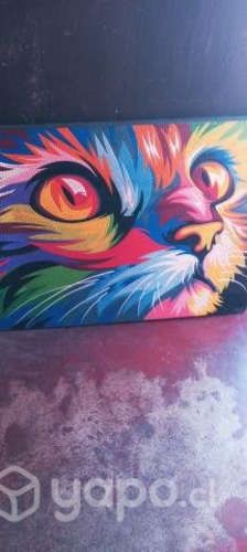 Cuadro decorativo gato 80x60