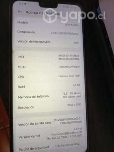 Celular huawei jkm-al00b