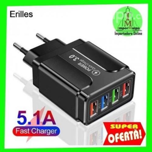 Cargador De Pared Para Celular 4 USB 3,5 Amp Carga