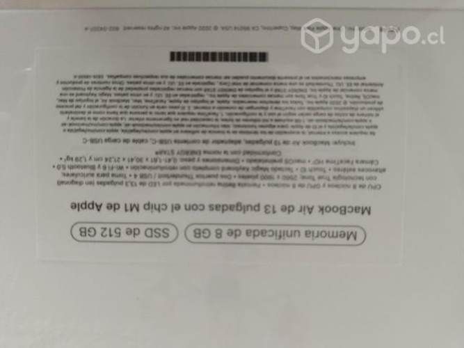 MacBook Air M1 512 ram 8g ram 2022