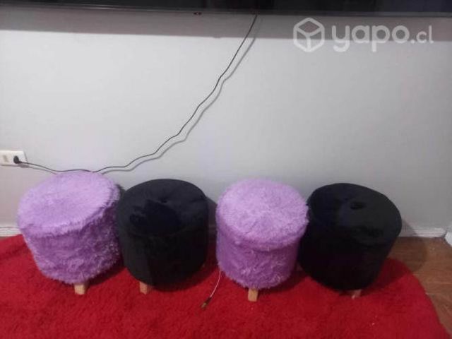 Puff color negro y rosado