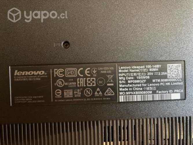Notebook Lenovo ideapad 100-14IBY 4GB