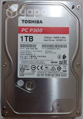 Disco duro: Tamaño: 3.5"; Marca: Toshiba