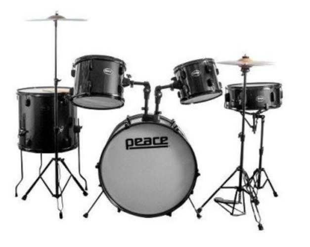Batería Acústica Peace 5 Piezas Negra Nueva