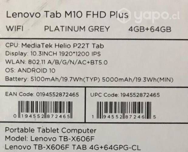 Tablet Lenovo M10 FHD PLUS