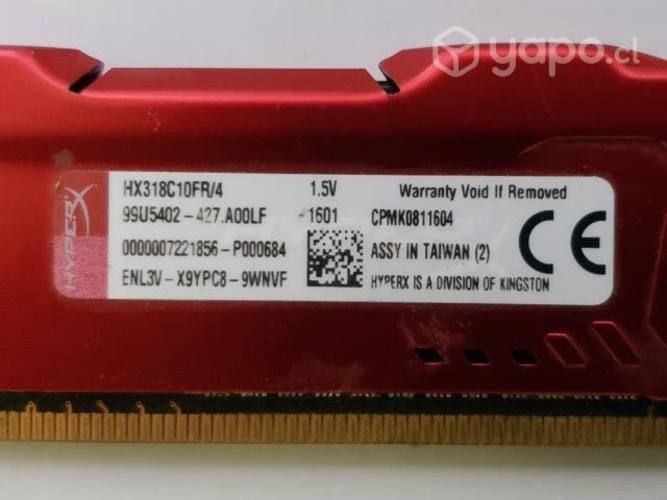 Pack 8gb (4gbx2) De Memoria Ddr3 Hynix/kingston