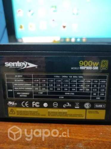 Fuente de poder Gaming 900 watts certificada