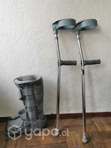 Muletas regulables y bota