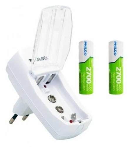 Cargador de Pilas AAA/AA + Pilas Triple A Philco