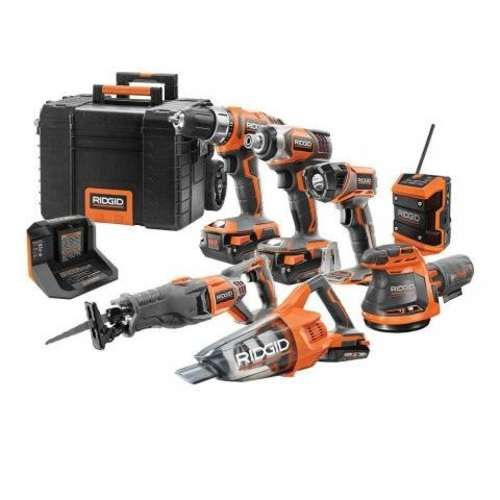 Kit taladro + 6 herramientas 18v ridgid
