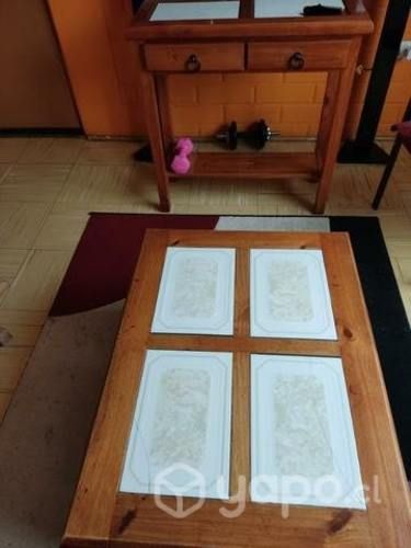 Mesa y mesa de arrimo rusticas