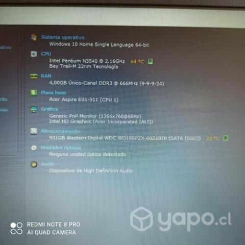 Notebook Acer Aspire ES1-311