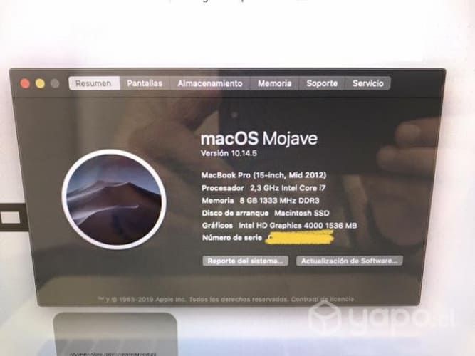 MacBook Pro Mid 2012,15-inch,i7 intel, 2TB