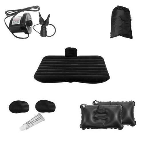 Colchon Inflable Auto Almohada con Compresor Negro