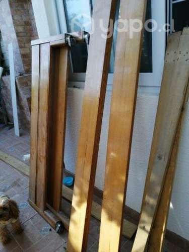 Cama dos plazas buena madera ruedas somier sueco