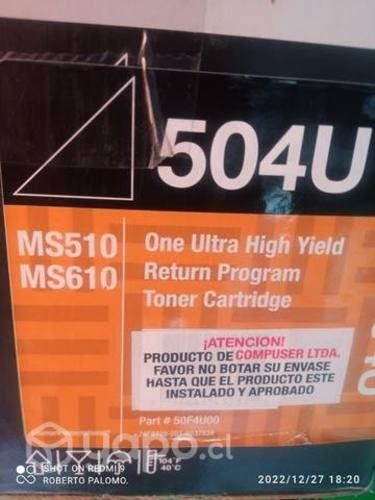 Toner lexmark 504u y 604h black original de alta