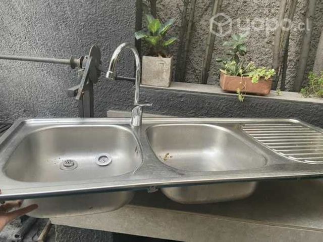 Lavaplatos doble acero inoxidable con escurridor