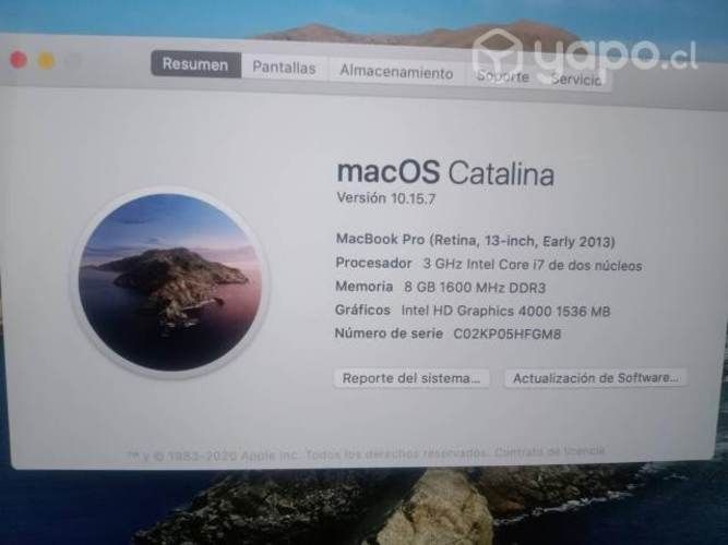 Macbook Pro Retina Mid 2013 I7