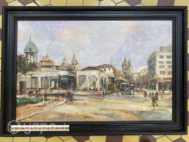 Antiguo Óleo tela Pintura Chilena Morales Jordan